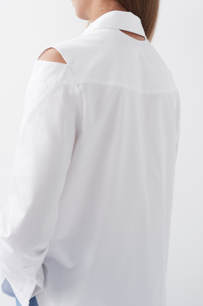 Сорочка з вирізами бавовна білий (Р 139)